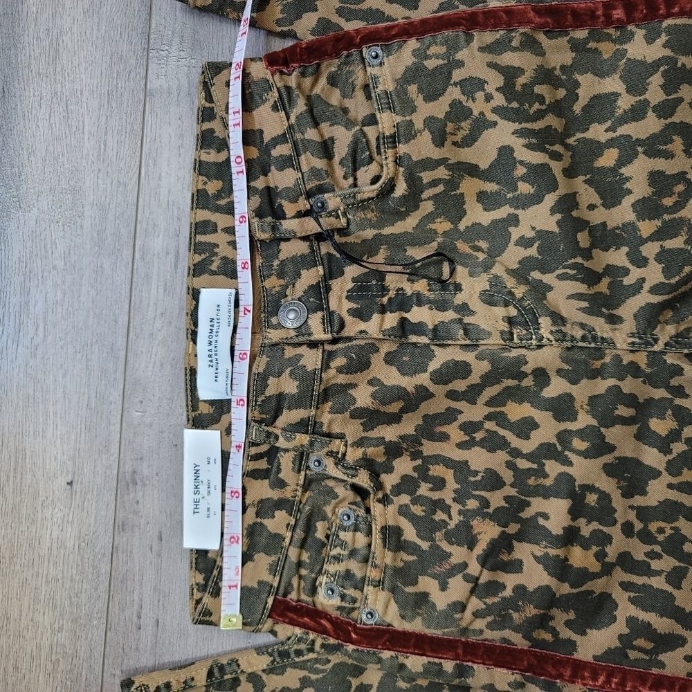 Zara zw animal print skinny jeans with velvet band - Picture 7 of 9